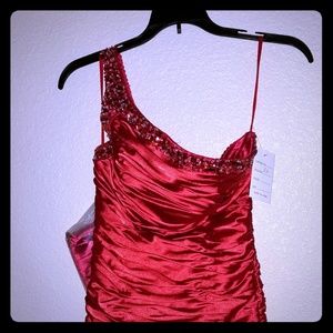 Red, dress, prom, homecoming, pageant w/ free purs